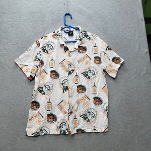 Naruto Shippuden Collection Men Button Up Shirt‎ M Graphic Anime Noodles Y2K